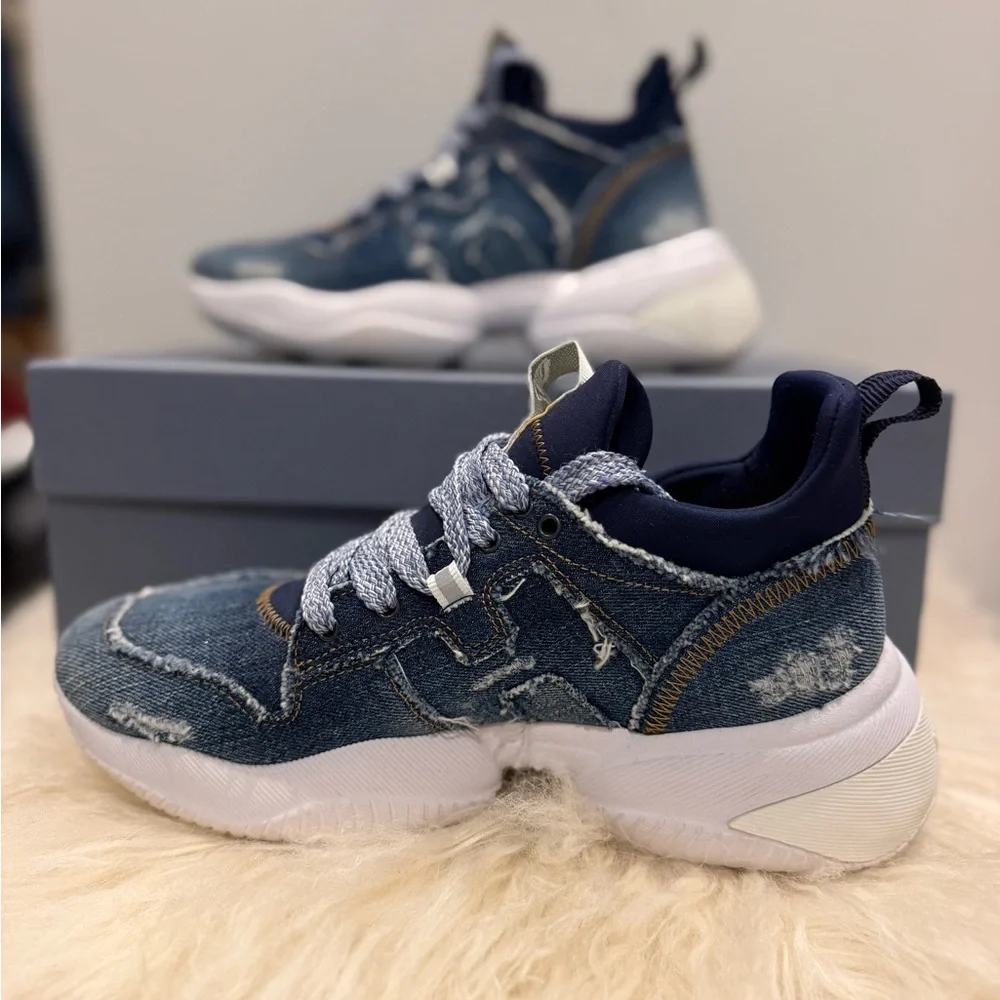 Hogan Frayed Denim Blue Sneakers size 38